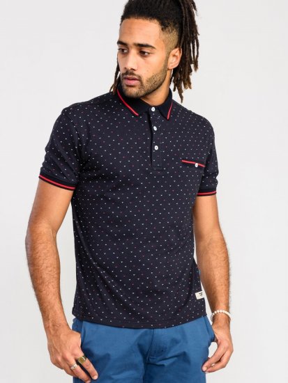 D555 Ashwell Ao Printed Polo Shirt Dark Navy - Polo krekli - Polo krekli - 2XL-8XL