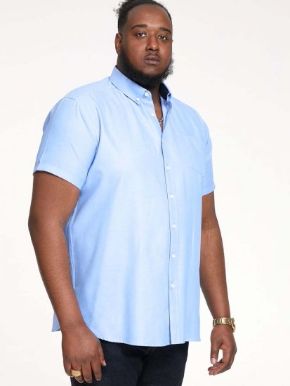 D555 James Short Sleeve Oxford Shirt Sky Blue - Krekli - Krekli - 2XL-8XL