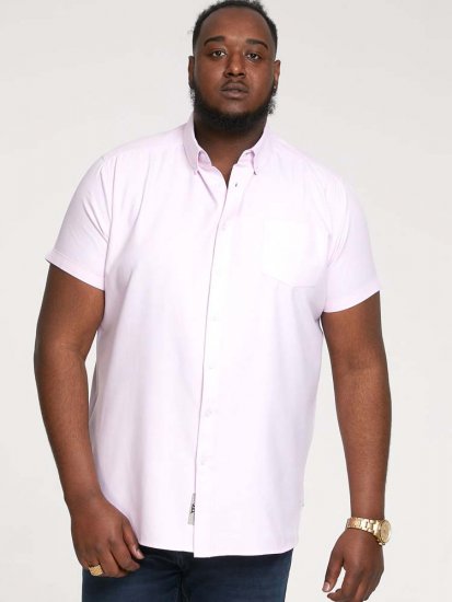 D555 James Short Sleeve Oxford Shirt Pink - Krekli - Krekli - 2XL-8XL