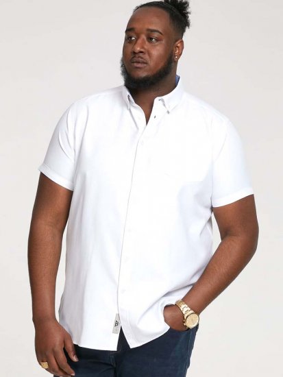 D555 James Short Sleeve Oxford Shirt White - Krekli - Krekli - 2XL-8XL