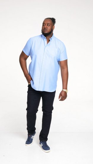 D555 James Short Sleeve Oxford Shirt Sky Blue - Krekli - Krekli - 2XL-8XL