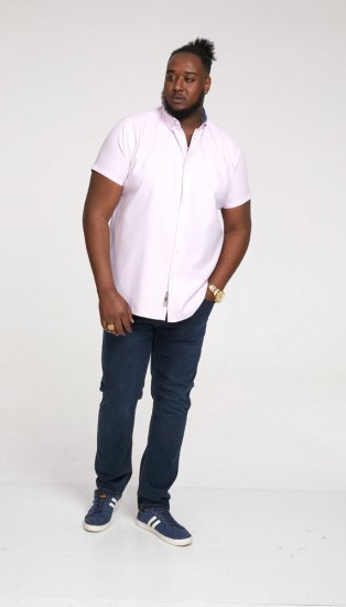 D555 James Short Sleeve Oxford Shirt Pink - Krekli - Krekli - 2XL-8XL