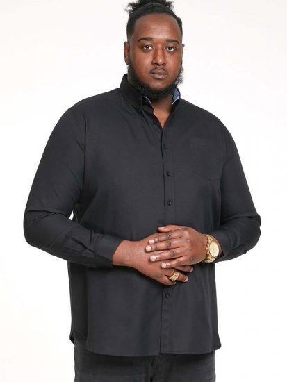 D555 Richard Long Sleeve Oxford Shirt Black - Krekli - Krekli - 2XL-8XL