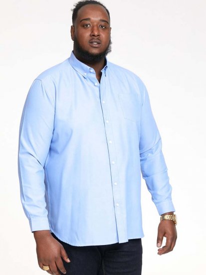 D555 Richard Long Sleeve Oxford Shirt Sky Blue - Krekli - Krekli - 2XL-8XL