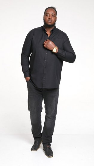 D555 Richard Long Sleeve Oxford Shirt Black - Krekli - Krekli - 2XL-8XL