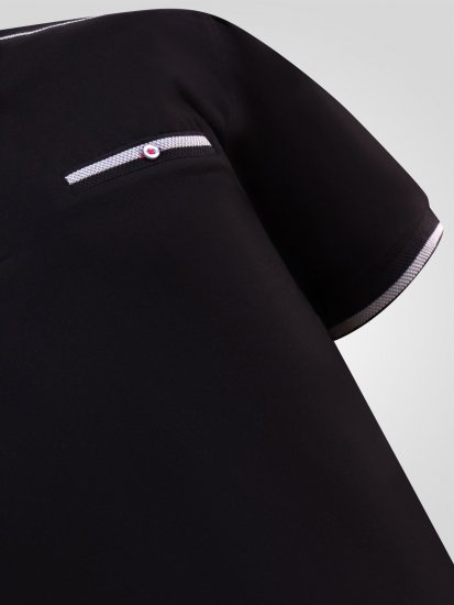 D555 Potts Jersey Polo With Jacquard Collar & Cuffs Melna - Polo krekli - Polo krekli - 2XL-8XL