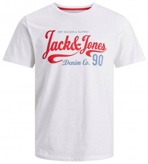 Jack & Jones JJMOON T-shirt White - T-krekli - T-krekli - 2XL-14XL