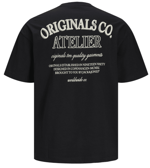 Jack & Jones JORSANTORINI BACK T-Shirt Black - T-krekli - T-krekli - 2XL-14XL