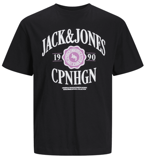 Jack & Jones JORLUCCA BRANDING T-Shirt Black - T-krekli - T-krekli - 2XL-14XL