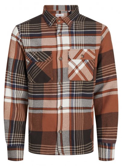 Jack & Jones Darren Flannel Overshirt brūna - Krekli - Krekli - 2XL-8XL