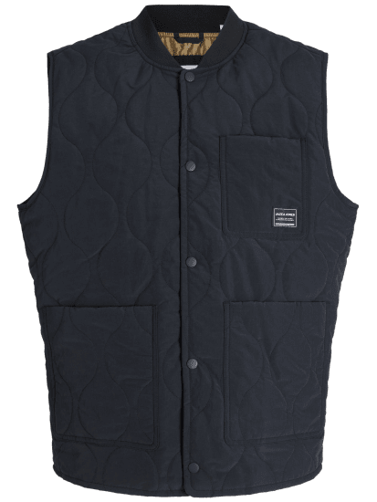 Jack & Jones Hero Liner Quilted Gilet Vest Black - Vestes - Vestes lielos izmēros