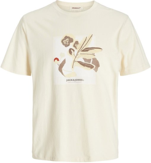 Jack & Jones Almeria Front Print Crew Neck T-Shirt Antique White - T-krekli - T-krekli - 2XL-14XL