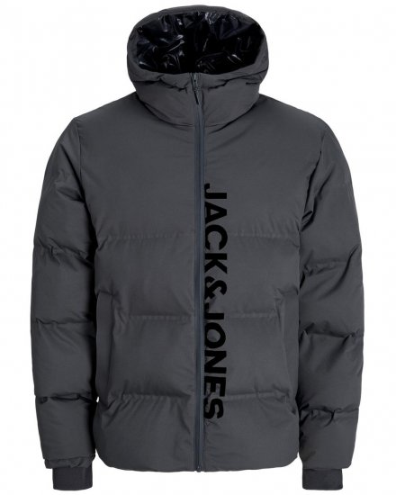 Jack & Jones Kaito Puffer Jacket Asphalt With Print - Jakas & Lietus apģērbs - Jakas - 2XL-12XL