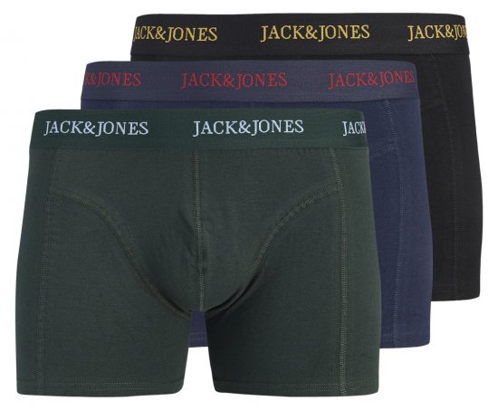 Jack & Jones Blaze Solid Bokseršorti 3 gab. Melna/Tumši zila/Zaļa - Bokseršorti - Vīriešu lielie bokseru šorti