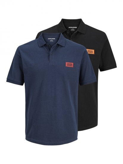 Jack & Jones Rush polo krekls 2 gab melna/tumši zila - Polo krekli - Polo krekli - 2XL-8XL