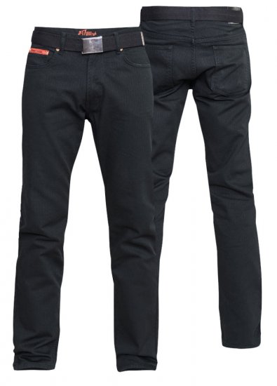 Duke Mario Bedford cord-pants Black TALL SIZES - VĪRIEŠU APĢĒRBS MT-6XLT - Apģērbs gariem vīriešiem