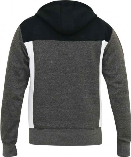 D555 NATHAN Full Zip Hoody With Cut And Sew Detail Black/Charcoal - Džemperi un džemperi ar kapuci - Džemperi - 2XL-14XL