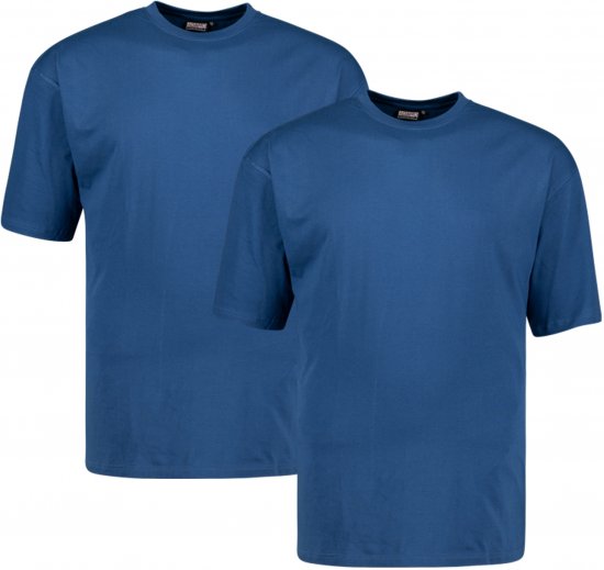 Adamo Marlon Comfort fit 2-pack T-shirt Denim Blue - T-krekli - T-krekli - 2XL-14XL