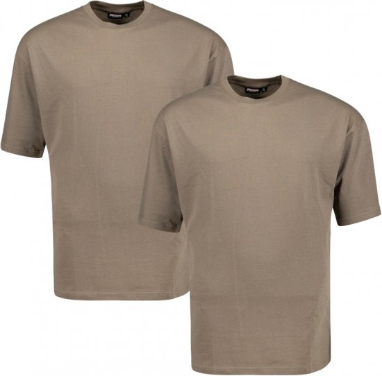 Adamo Marlon Comfort fit 2-pack T-shirt Khaki - T-krekli - T-krekli - 2XL-14XL
