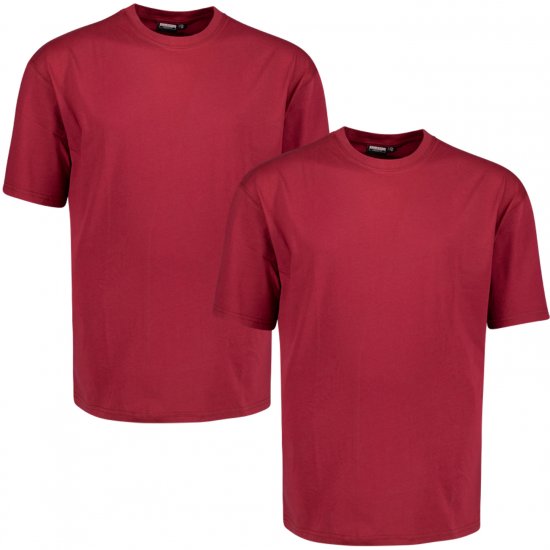 Adamo Marlon Comfort fit 2-pack T-shirt Burgundy - T-krekli - T-krekli - 2XL-14XL