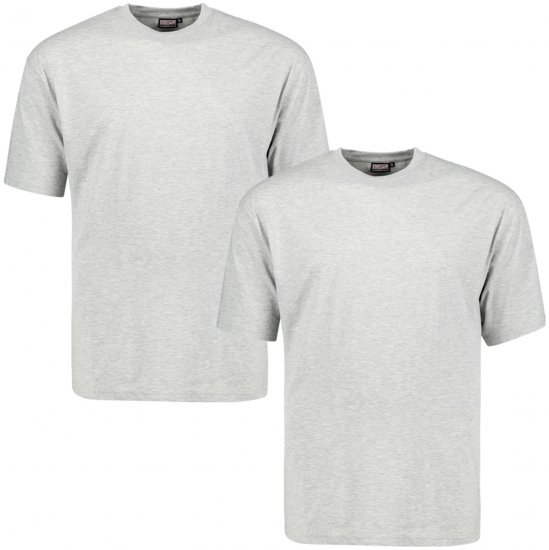 Adamo Marlon Comfort fit 2-pack T-shirt Grey - T-krekli - T-krekli - 2XL-14XL