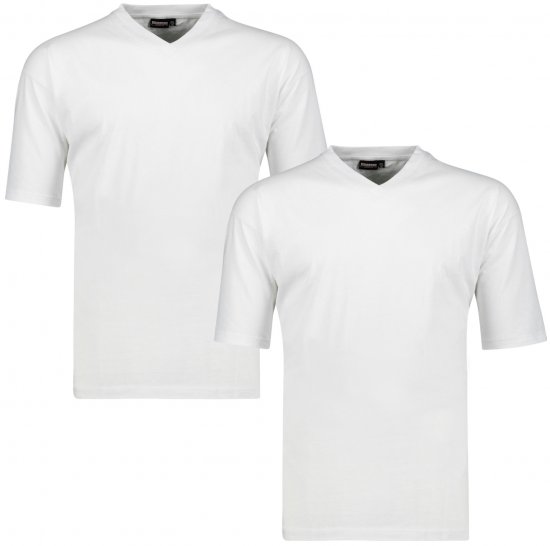 Adamo Maverick Comfort fit 2-pack V-neck T-shirt White - T-krekli - T-krekli - 2XL-14XL