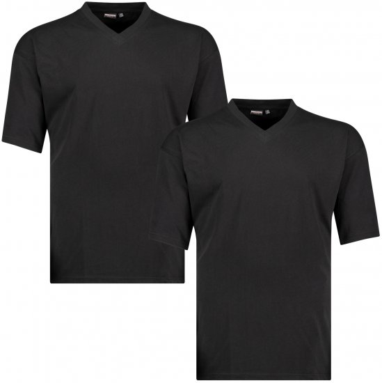 Adamo Maverick Comfort fit 2-pack V-neck T-shirt Black - T-krekli - T-krekli - 2XL-14XL
