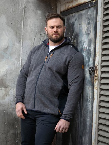 D555 Conrad Detachable Hood Bonded Fleece Zip Through Hoody TALL Tumši zila - TALL džemperi - TALL džemperi un jakas ar kapuci