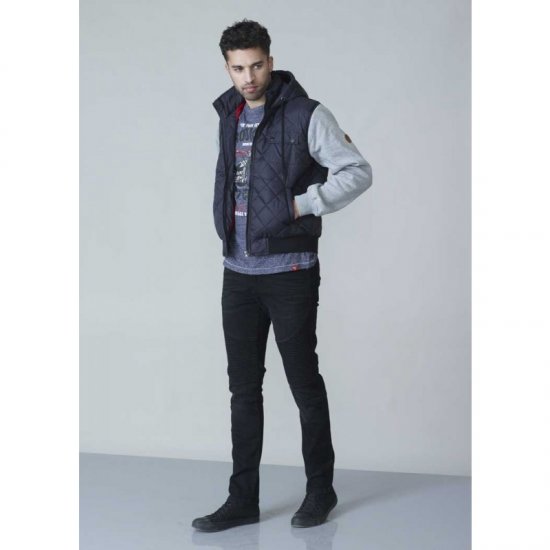 D555 Willie Hooded Quilted Jacket with Fleece sleeves - Jakas & Lietus apģērbs - Jakas - 2XL-12XL