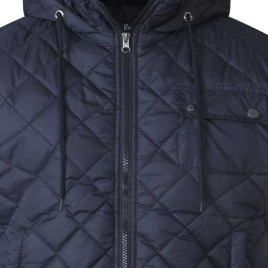 D555 Willie Hooded Quilted Jacket with Fleece sleeves - Jakas & Lietus apģērbs - Jakas - 2XL-12XL