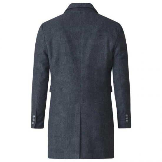 D555 Terry Checked Overcoat Charcoal - Jakas & Lietus apģērbs - Jakas - 2XL-12XL
