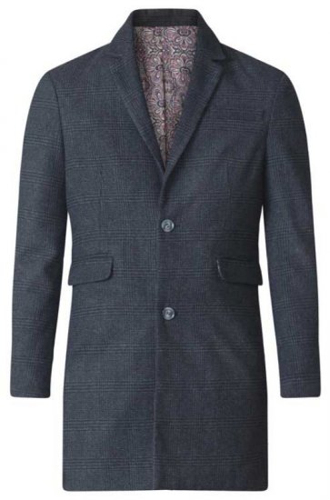 D555 Terry Checked Overcoat Charcoal - Jakas & Lietus apģērbs - Jakas - 2XL-12XL