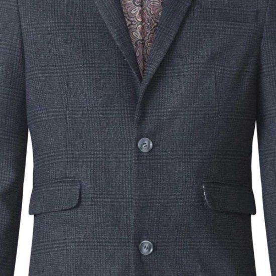 D555 Terry Checked Overcoat Charcoal - Jakas & Lietus apģērbs - Jakas - 2XL-12XL