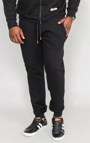 D555 Buckingham Cuffed Jogger With Side Pockets Black Tall Sizes - VĪRIEŠU APĢĒRBS MT-6XLT - Apģērbs gariem vīriešiem