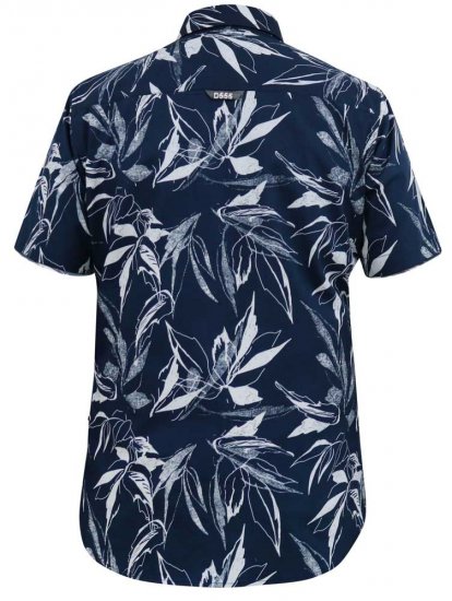 D555 FINLEY Hawaiian AO Print Shirt Navy - Krekli - Krekli - 2XL-8XL