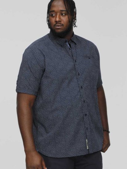 D555 BRODY S/S Micro AO Print Shirt Navy - Krekli - Krekli - 2XL-8XL