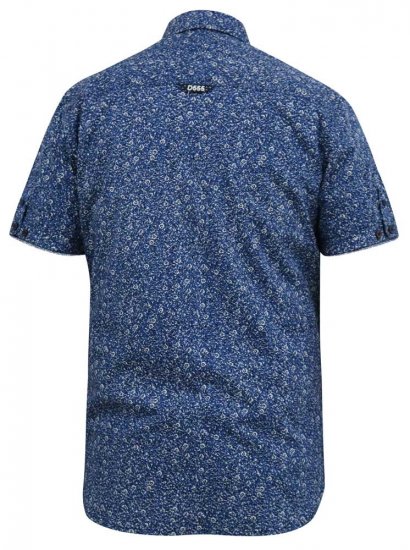 D555 KYLE S/S Micro AO Print Shirt Blue - Krekli - Krekli - 2XL-8XL