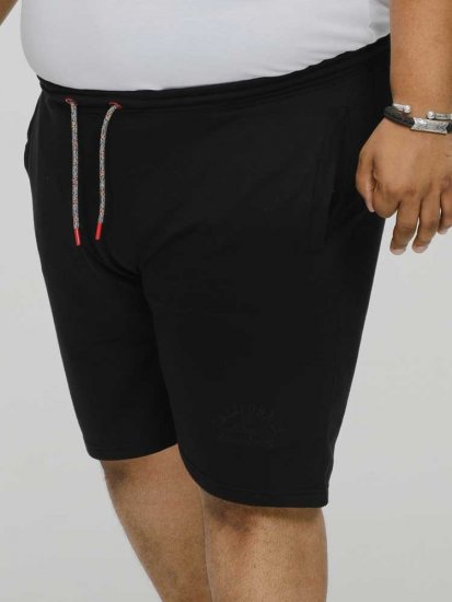 D555 STEFAN1 Elasticated Waist Loop Back Shorts Black - Sporta bikses un šorti - Sporta bikses un Sporta šorti - 2XL-12XL