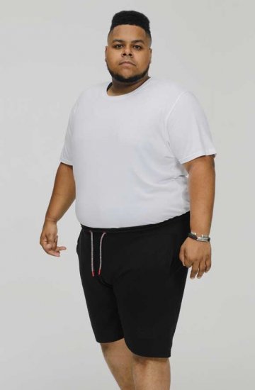 D555 STEFAN1 Elasticated Waist Loop Back Shorts Black - Sporta bikses un šorti - Sporta bikses un Sporta šorti - 2XL-12XL