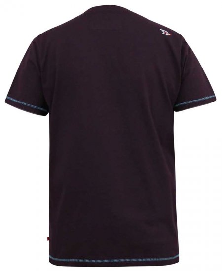 D555 NOVA Cali Surf Printed Crew Neck T-Shirt Plum - T-krekli - T-krekli - 2XL-14XL