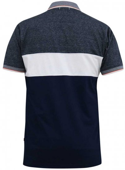 D555 EMERSON Cut And Sew Polo With Jacquard Collar Navy - Polo krekli - Polo krekli - 2XL-8XL