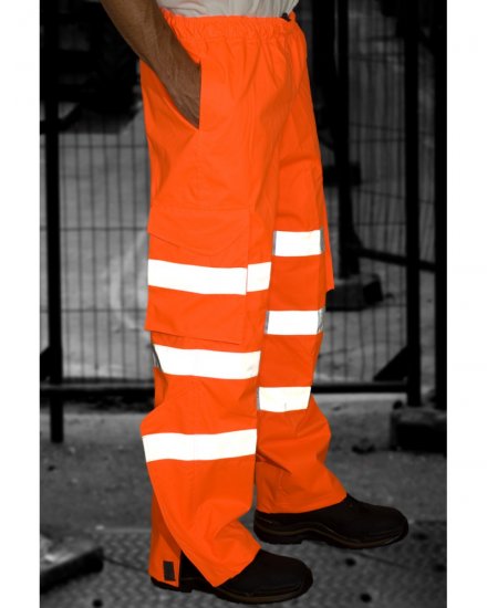 Leo Instow Breathable Executive Cargo Rain pants Hi-Vis Orange - Darba apģērbs - Darba apģērbs - 3XL-10XL