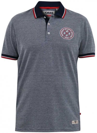 D555 KEMSTON Birds Eye Pique Polo Navy/White - Polo krekli - Polo krekli - 2XL-8XL
