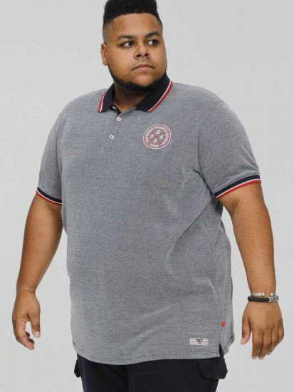 D555 KEMSTON Birds Eye Pique Polo Navy/White - Polo krekli - Polo krekli - 2XL-8XL