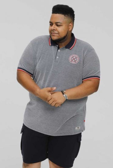 D555 KEMSTON Birds Eye Pique Polo Navy/White - Polo krekli - Polo krekli - 2XL-8XL