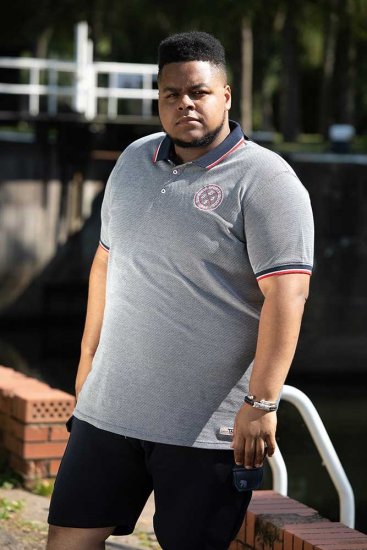 D555 KEMSTON Birds Eye Pique Polo Navy/White - Polo krekli - Polo krekli - 2XL-8XL