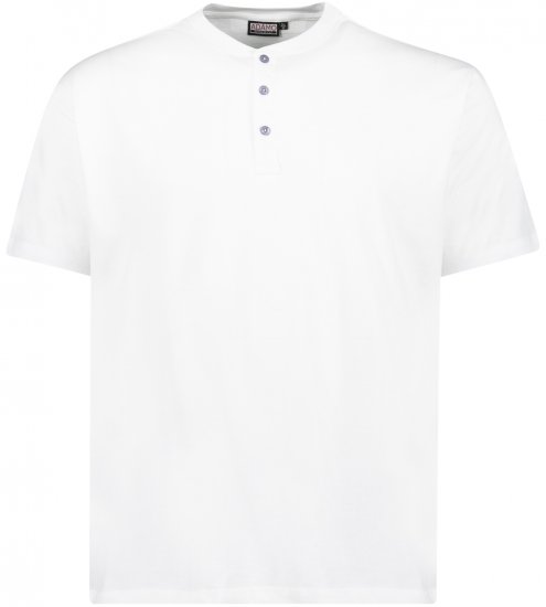 Adamo Silas Regular fit Serafino T-shirt White - T-krekli - T-krekli - 2XL-14XL