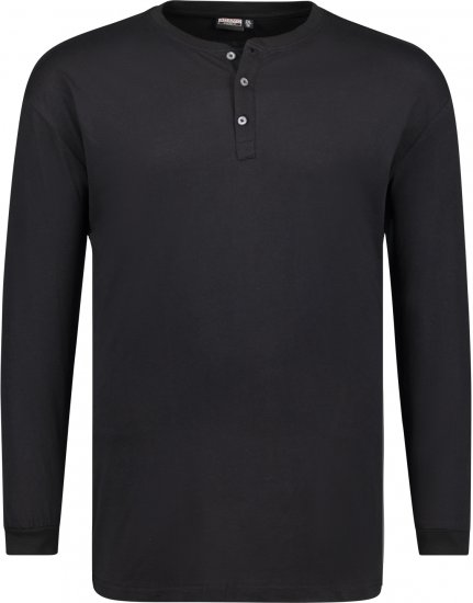 Adamo Sven Regular fit Serafino Long sleeve T-shirt Black - T-krekli - T-krekli - 2XL-14XL