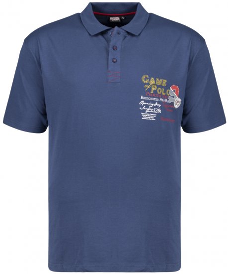 Adamo Perth Printed Polo Shirt Denim Blue - Polo krekli - Polo krekli - 2XL-8XL