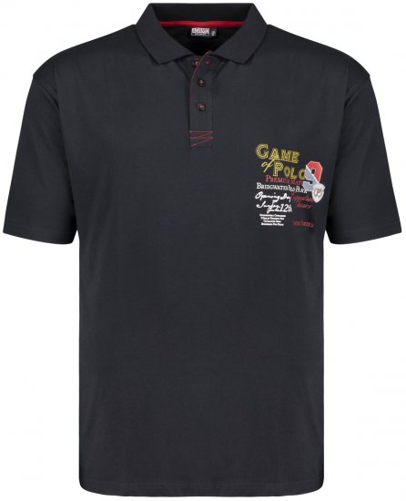 Adamo Perth Printed Polo Shirt Black - Polo krekli - Polo krekli - 2XL-8XL